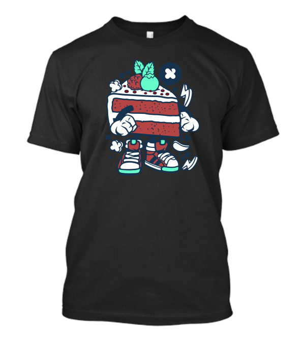 Red Velvet Cake Character With Sneakers And Raspberry Mint Topper T-Shirt