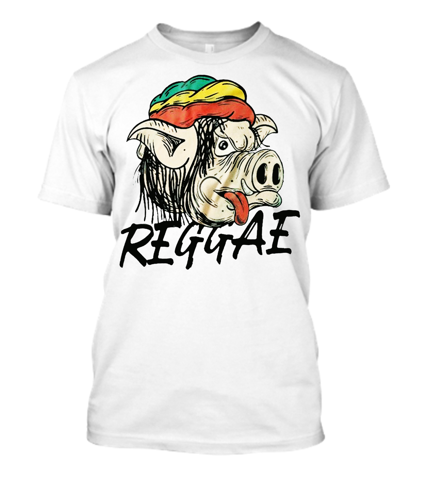 Reggae Pig With Rasta Hat Everyday T-Shirt