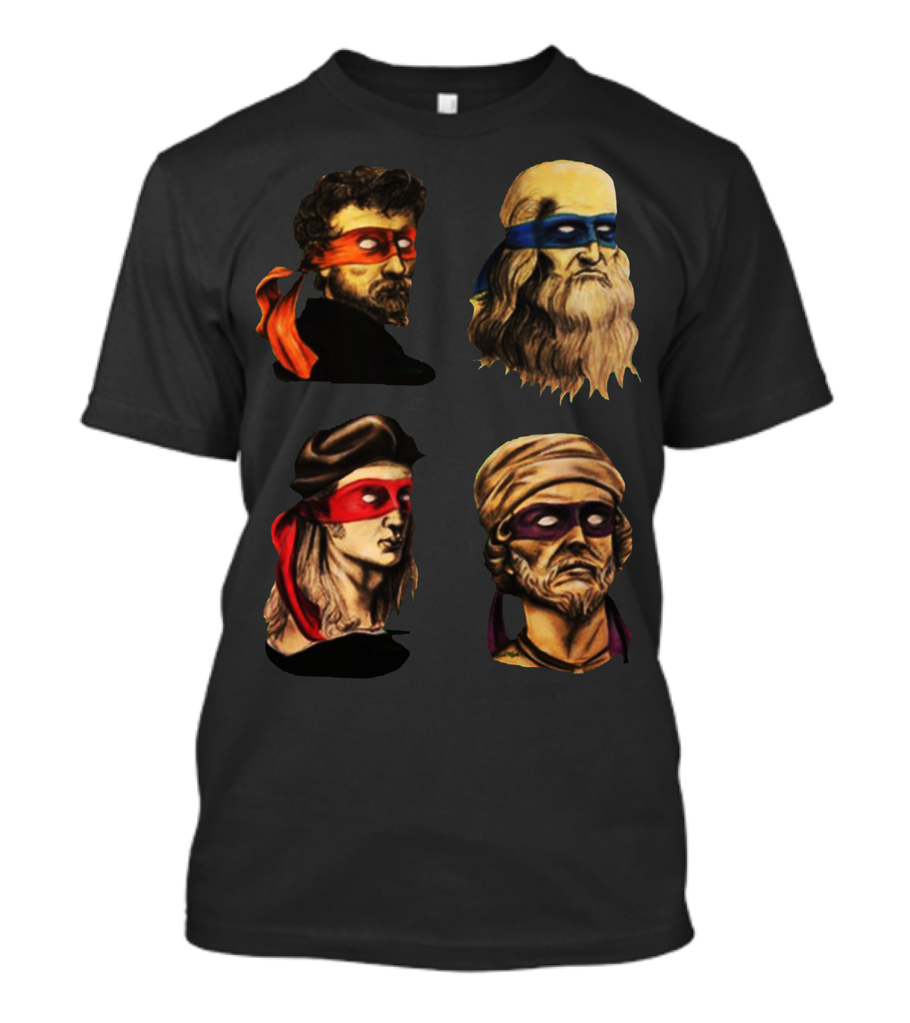 Renaissance Mutant Ninja Squad Masters Raphael Leonardo Michelangelo Donatello T-Shirt