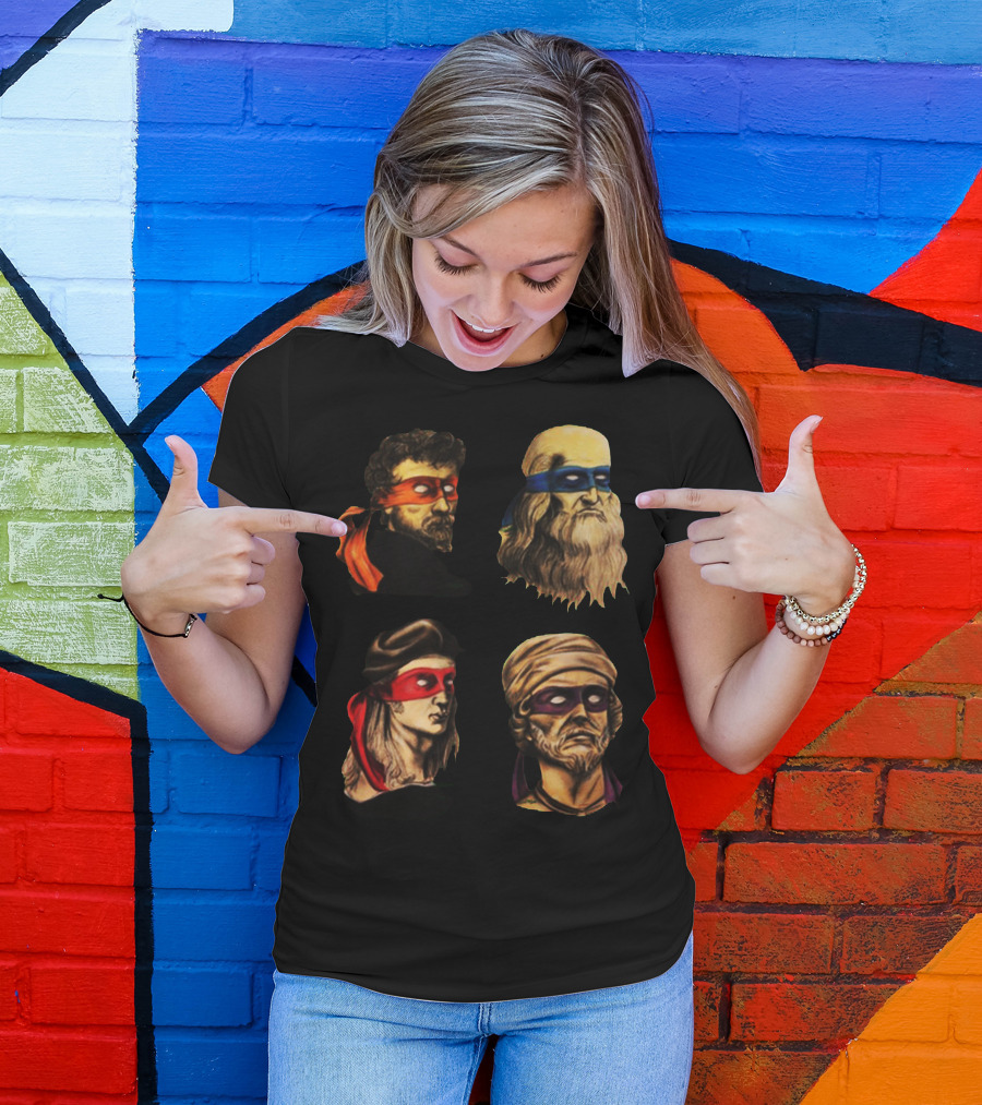 Renaissance Mutant Ninja Squad Masters Raphael Leonardo Michelangelo Donatello T-Shirt