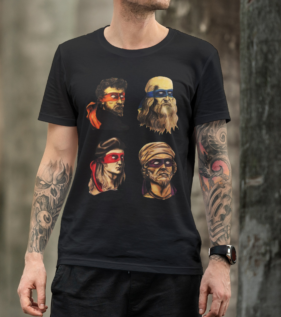 Renaissance Mutant Ninja Squad Masters Raphael Leonardo Michelangelo Donatello T-Shirt