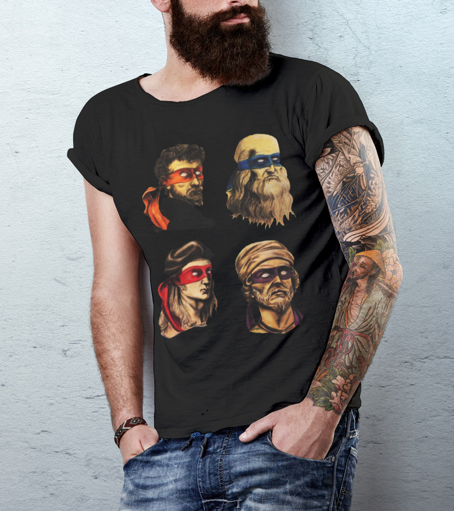 Renaissance Mutant Ninja Squad Masters Raphael Leonardo Michelangelo Donatello T-Shirt