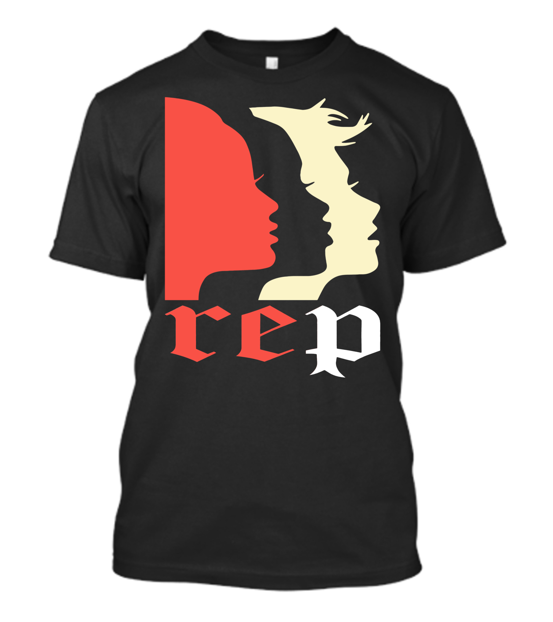 Rep Silhouettes Red And White Profiles T-Shirt