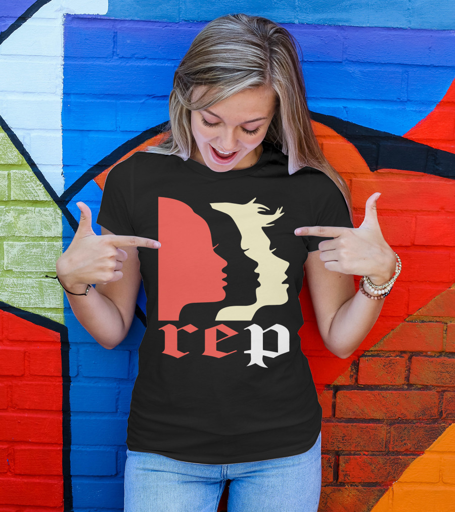 Rep Silhouettes Red And White Profiles T-Shirt