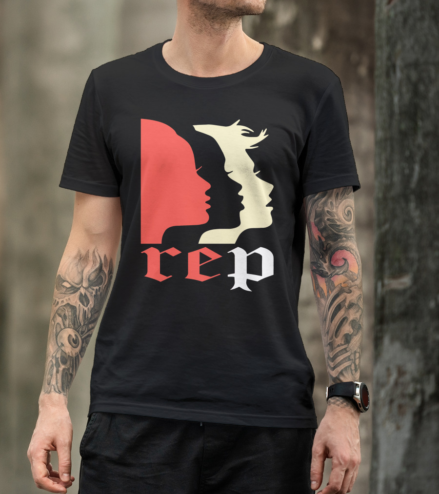Rep Silhouettes Red And White Profiles T-Shirt