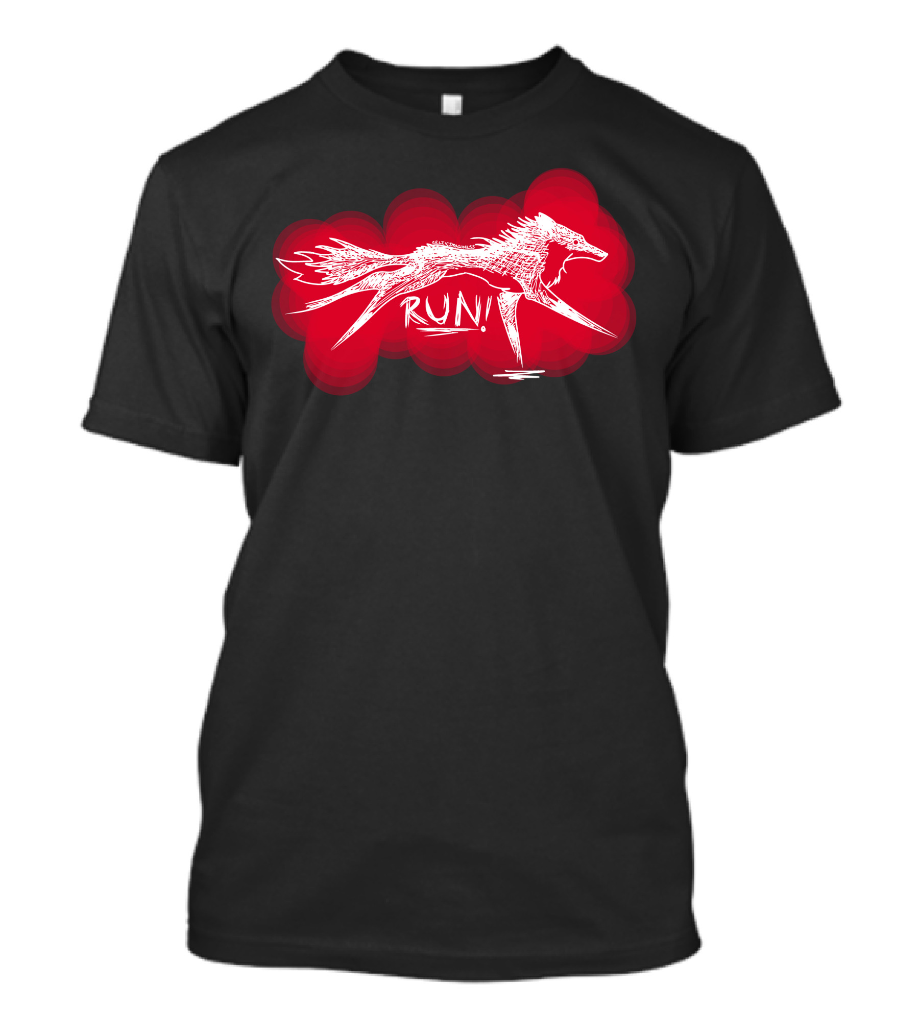 Run Demon Fox Graphic Shadows Alternative Fitted T-Shirt