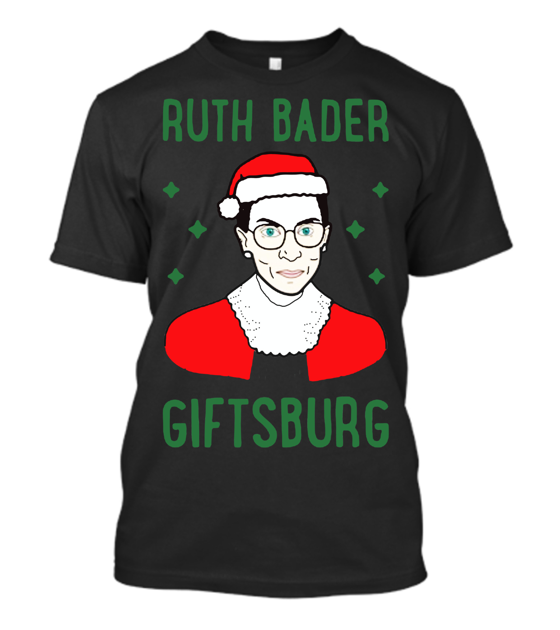 Ruth Bader Giftsburg Santa Hat Christmas T-Shirt