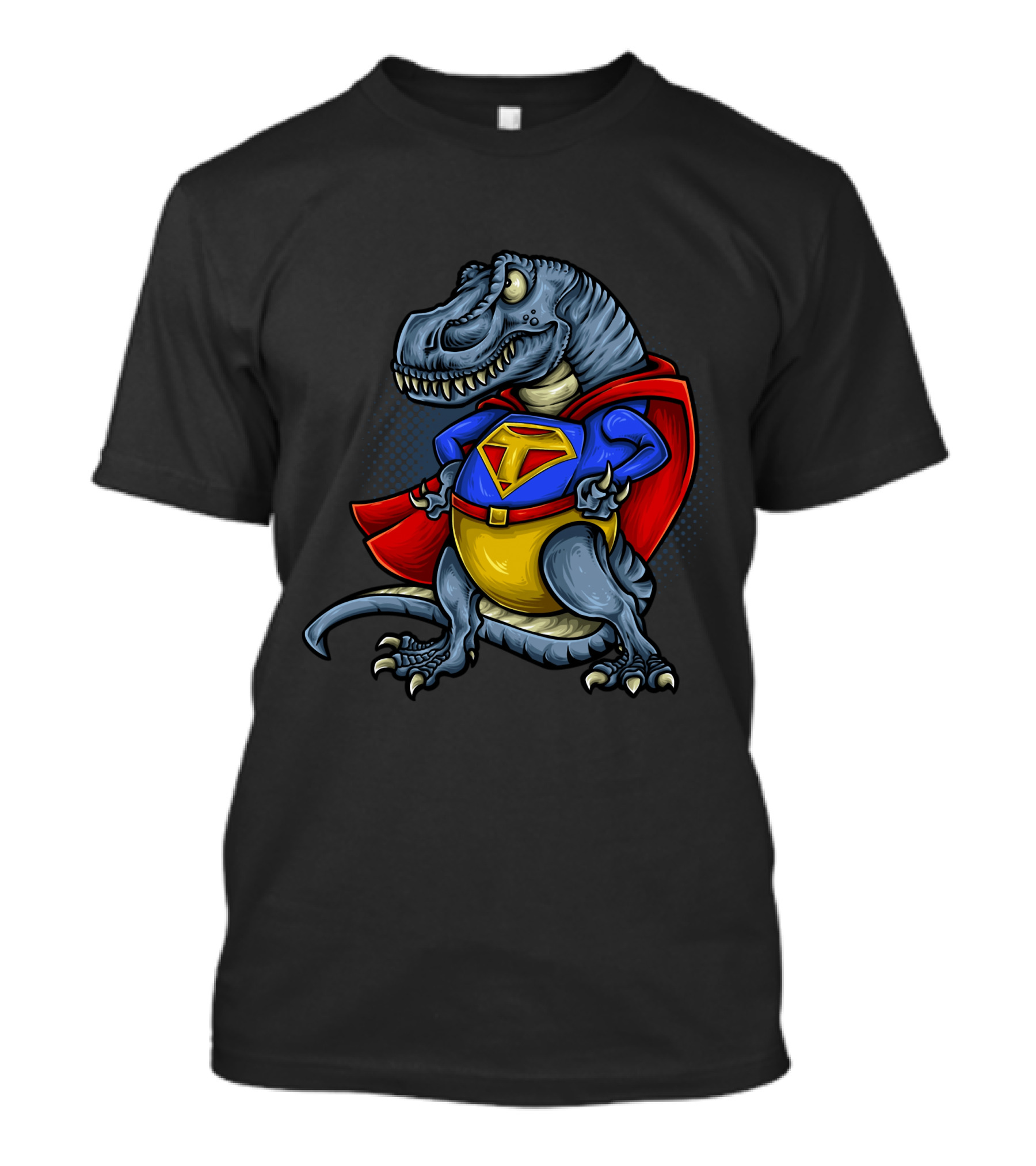 T Rex Hero Super Dinosaur Cape Costume Comic T-Shirt