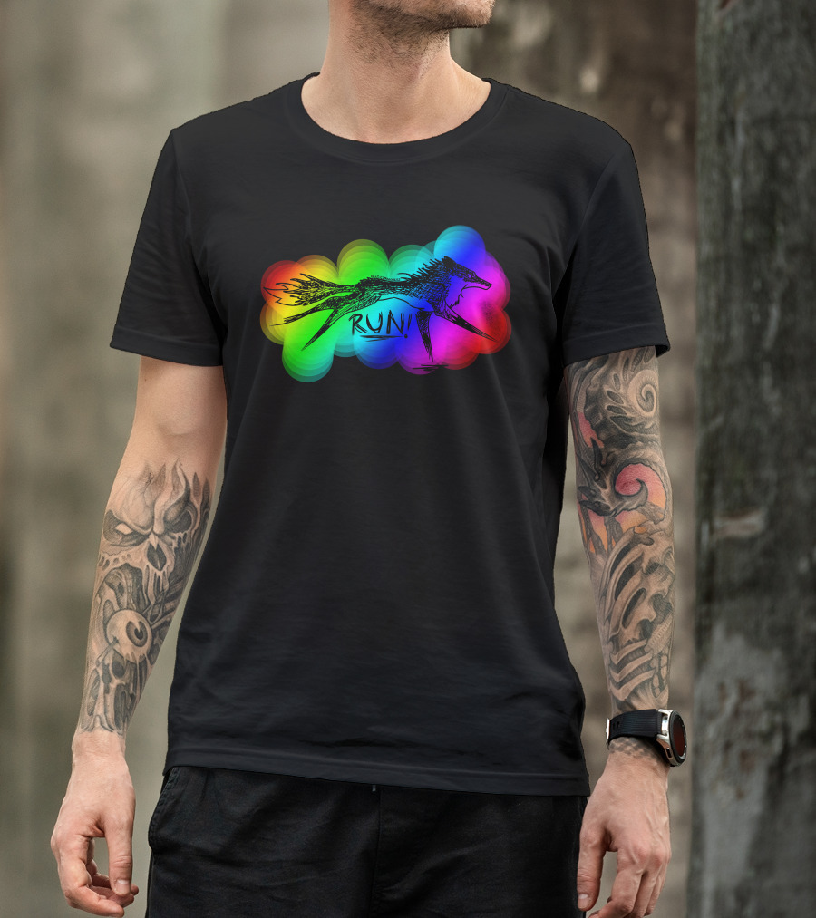Tanner Dogs Run Rainbow Lgbt T-Shirt