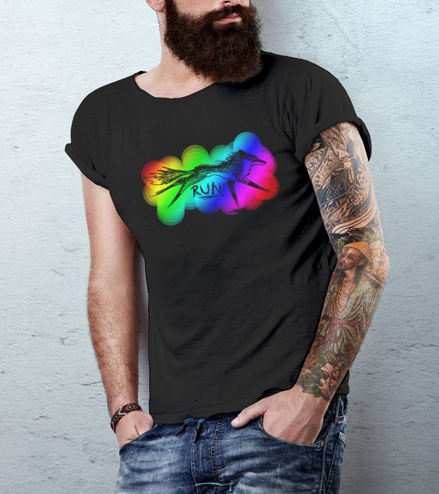 Tanner Dogs Run Rainbow Lgbt T-Shirt