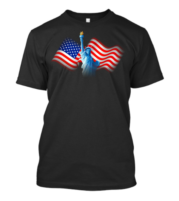 Statue Of Liberty USA America Freedom Flag T-Shirt