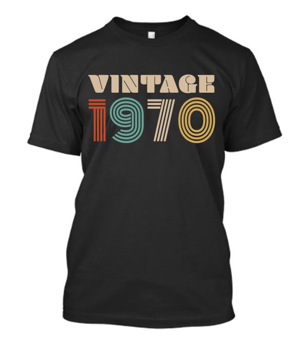 Vintage 1970 Retro Style Block Numbers T-Shirt