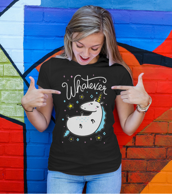 Whatever Unicorn With Stars And Diamonds T-Shirt