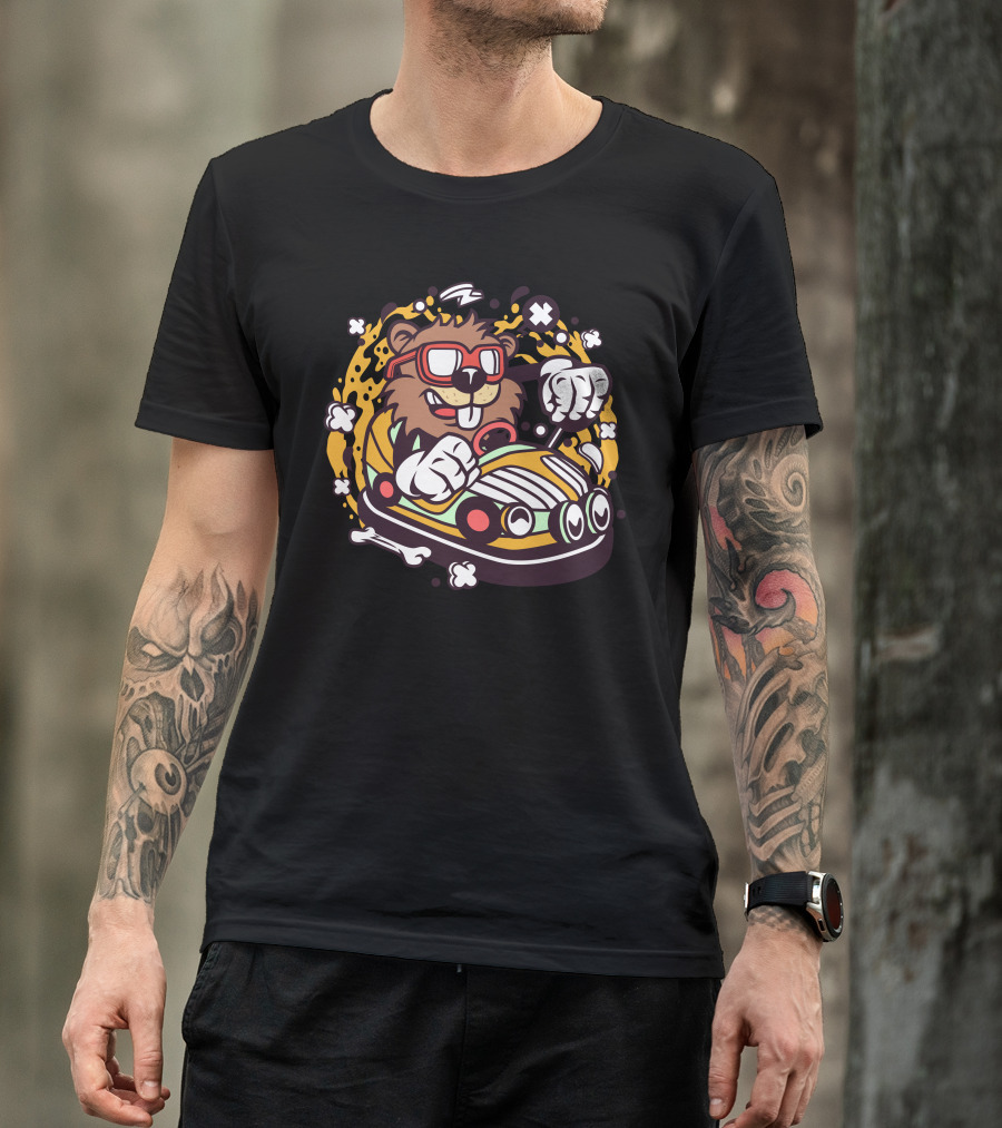 Beaver Go-Kart Racer Adventure T-Shirt