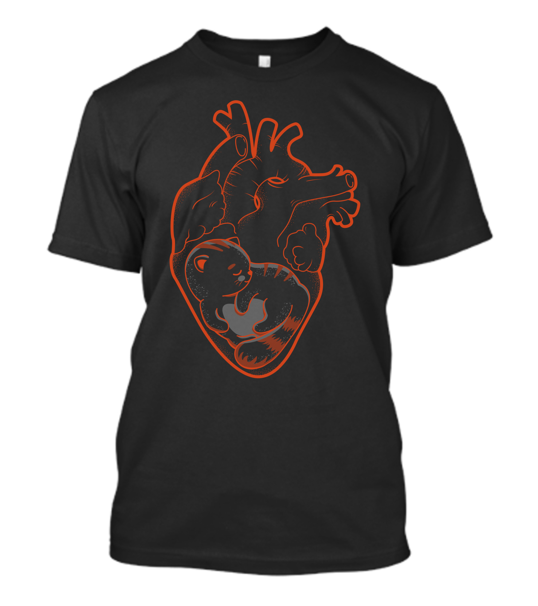 Cat Cozy Inside Anatomical Heart T-Shirt