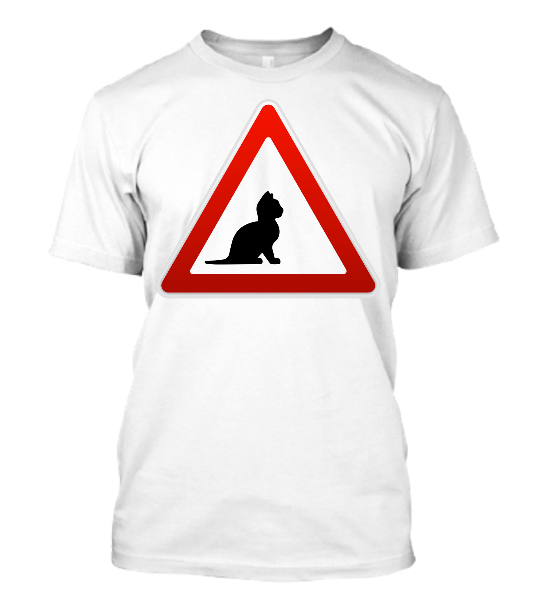 Cat Warning Traffic Sign T-Shirt