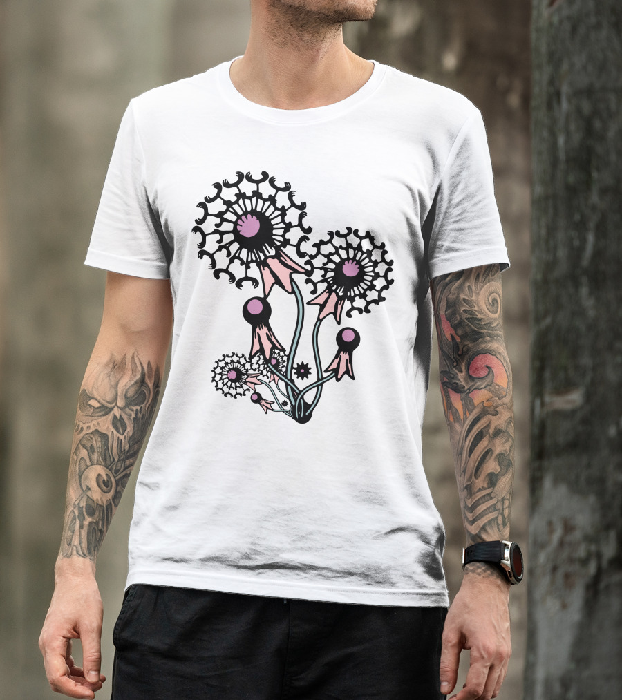 Dandelion Flower Abstract Botanical T-Shirt
