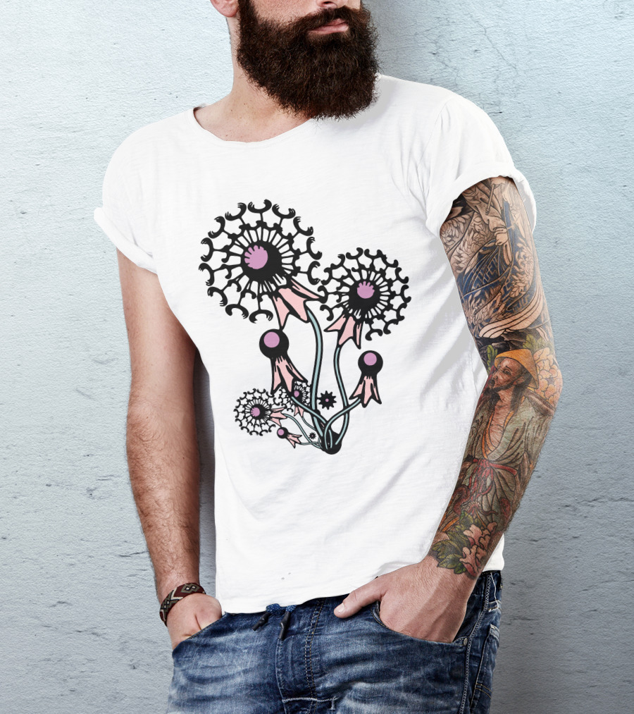 Dandelion Flower Abstract Botanical T-Shirt