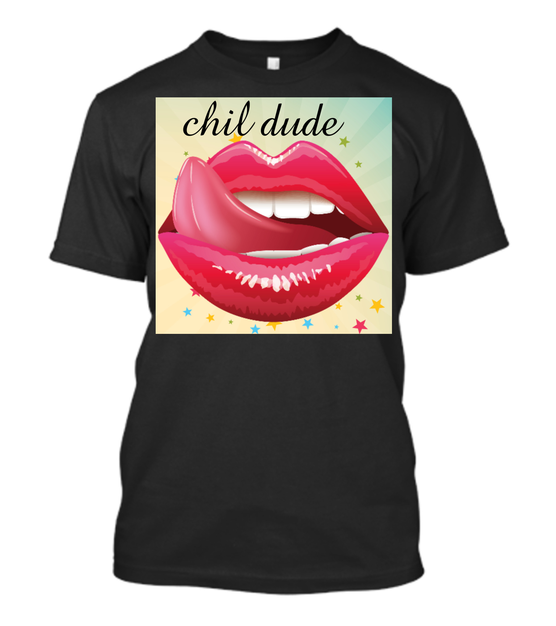 Chil Dude Lip Art Face Mask T-Shirt
