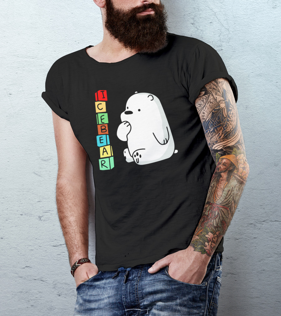 Ice Bear Blocks Stacked Polar Cartoon T-Shirt