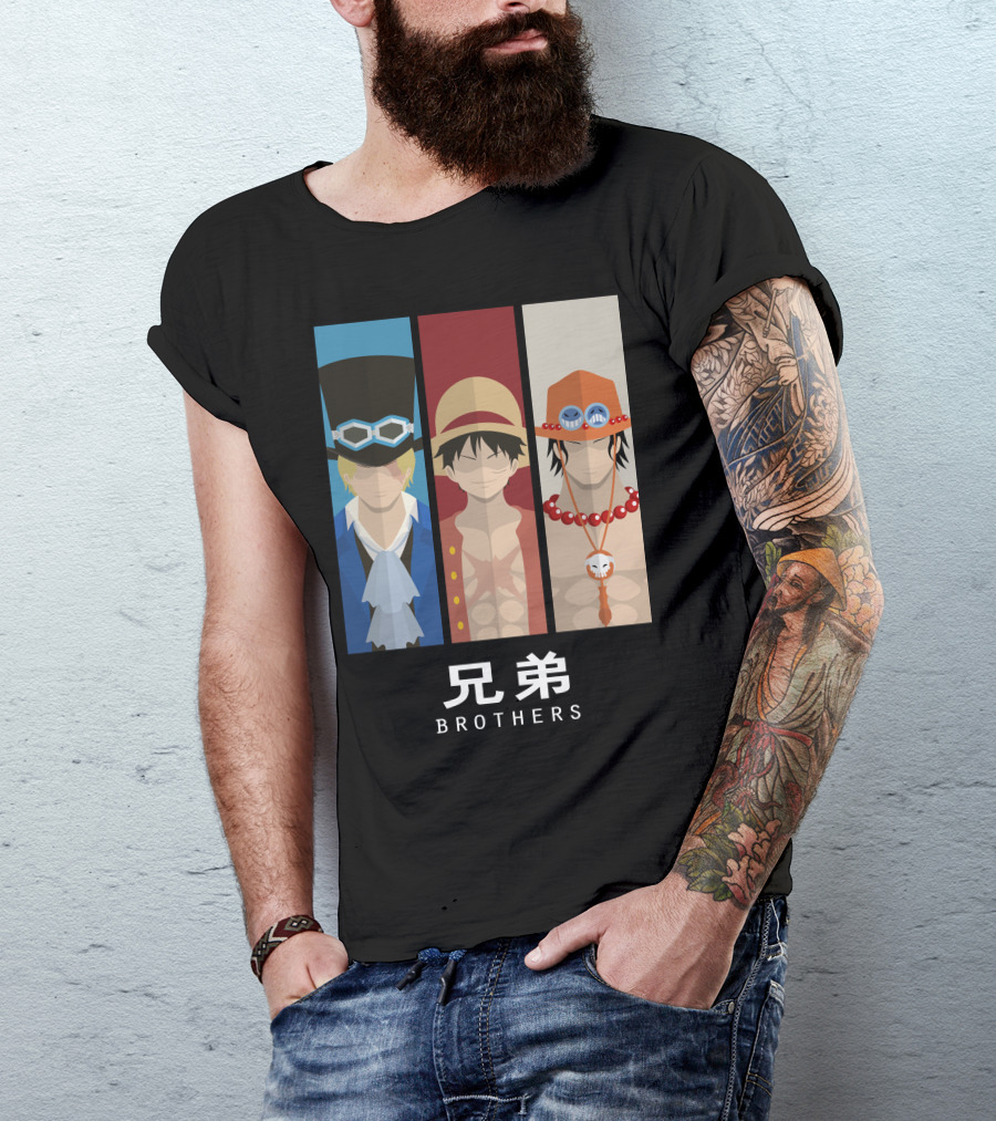 One Piece Brothers Luffy Ace Sabo Anime Manga T-Shirt
