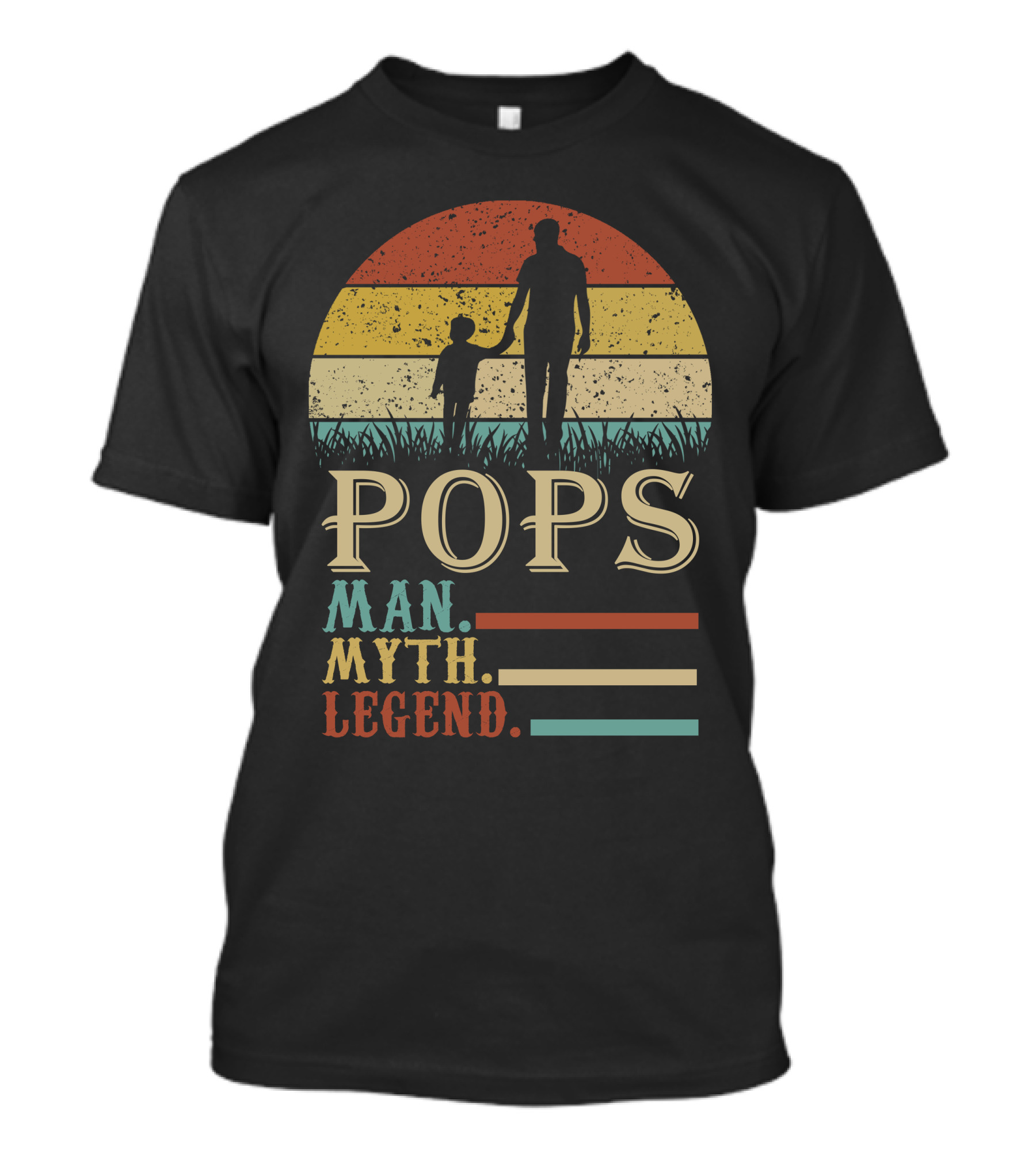 Pops Man Myth Legend Retro Sunset T-Shirt