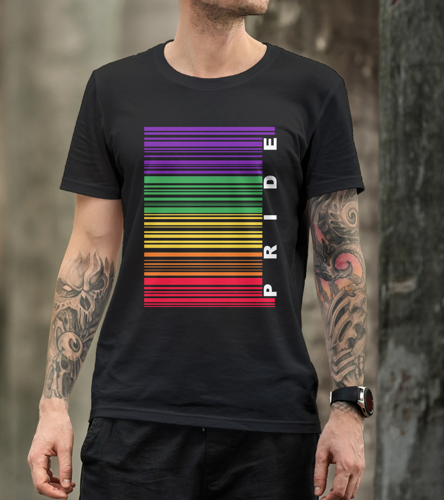 PRIDE Rainbow Barcode Stripes T-Shirt