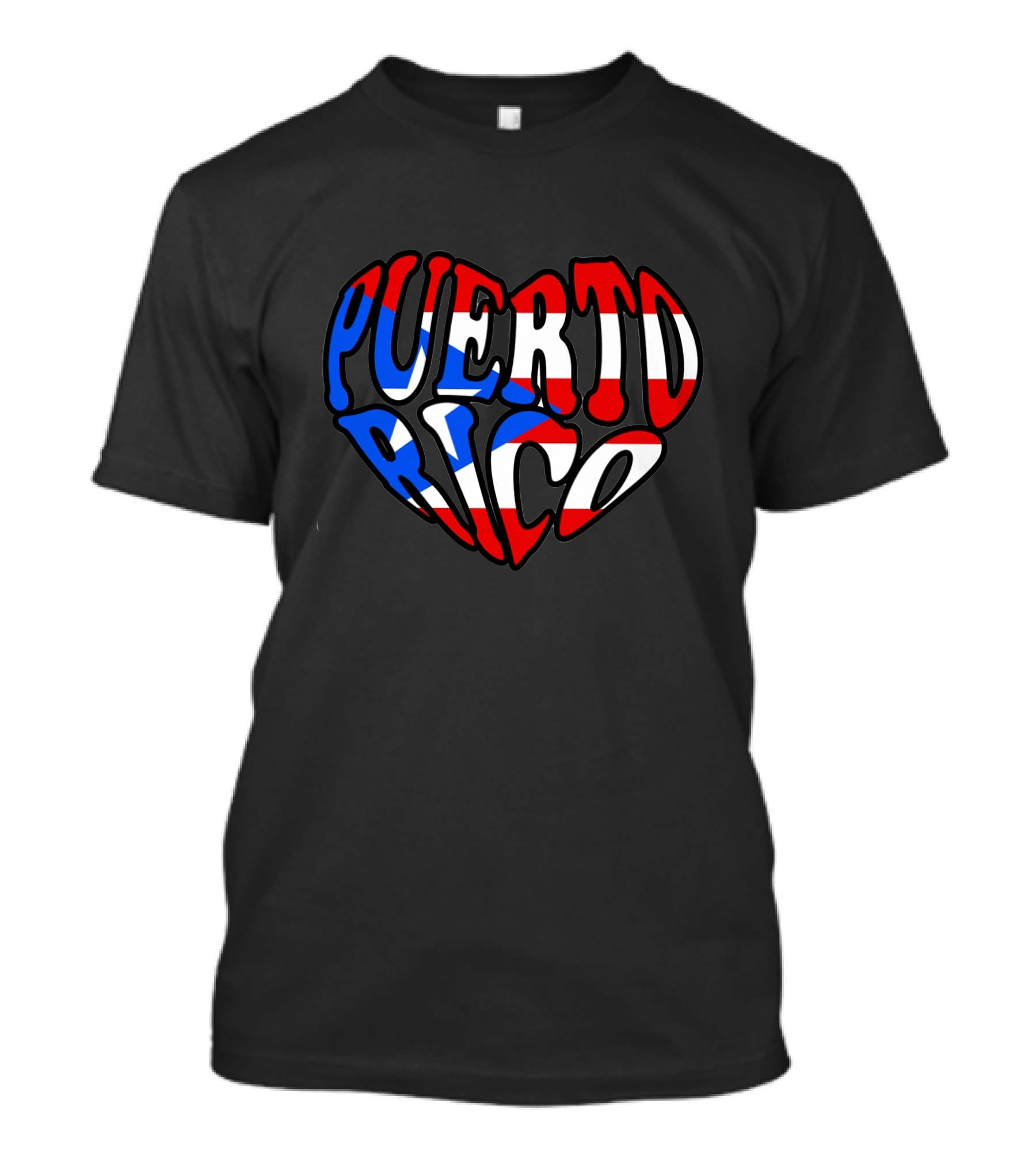 Puerto Rico Heart Flag Colors T-Shirt