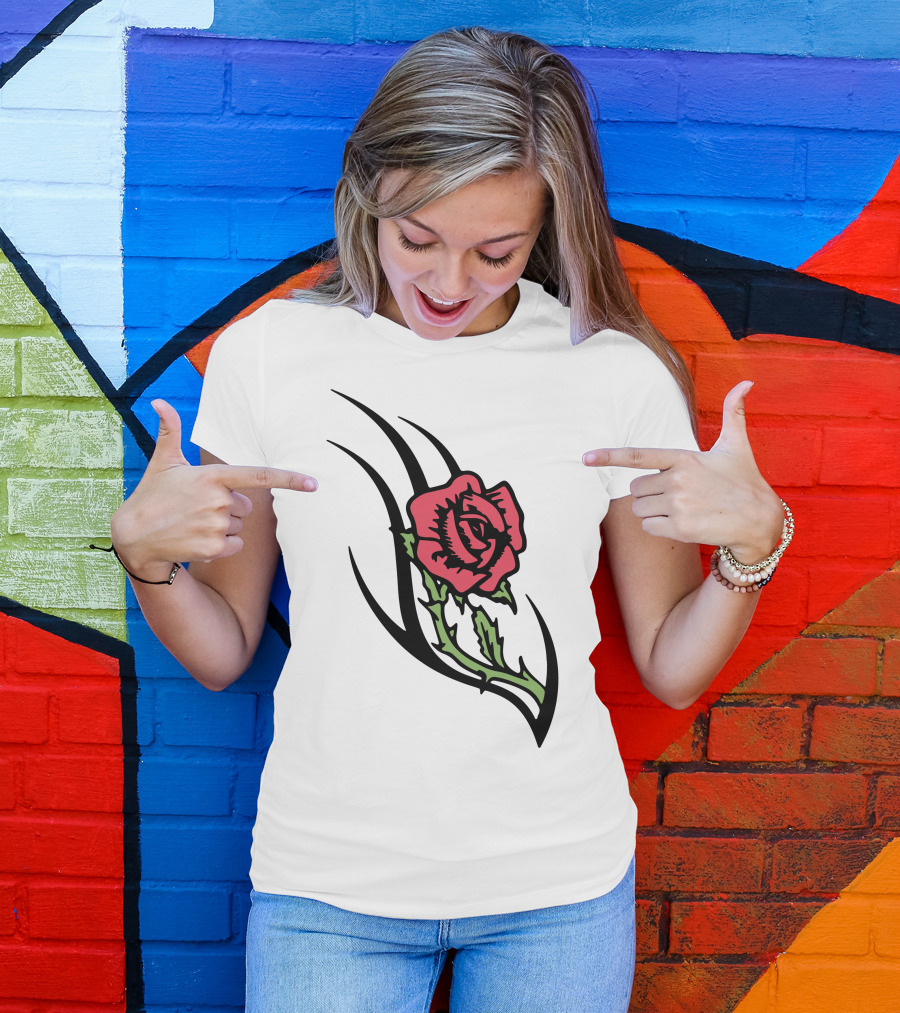 Rose Flower Tattoo-Inspired T-Shirt