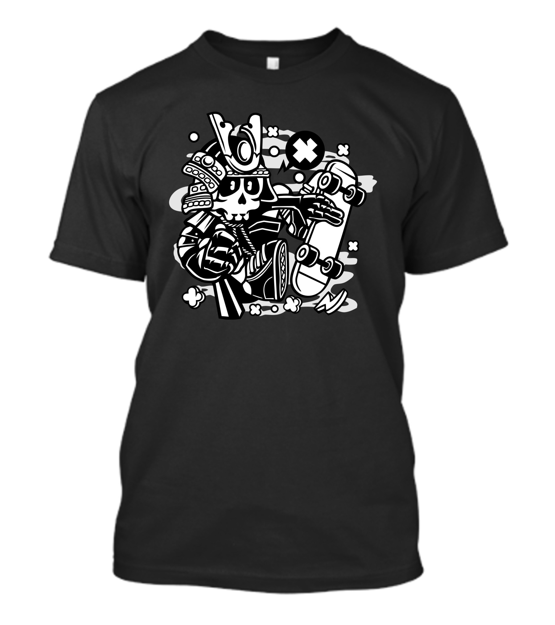 Samurai Skeleton Skater With X Symbols T-Shirt