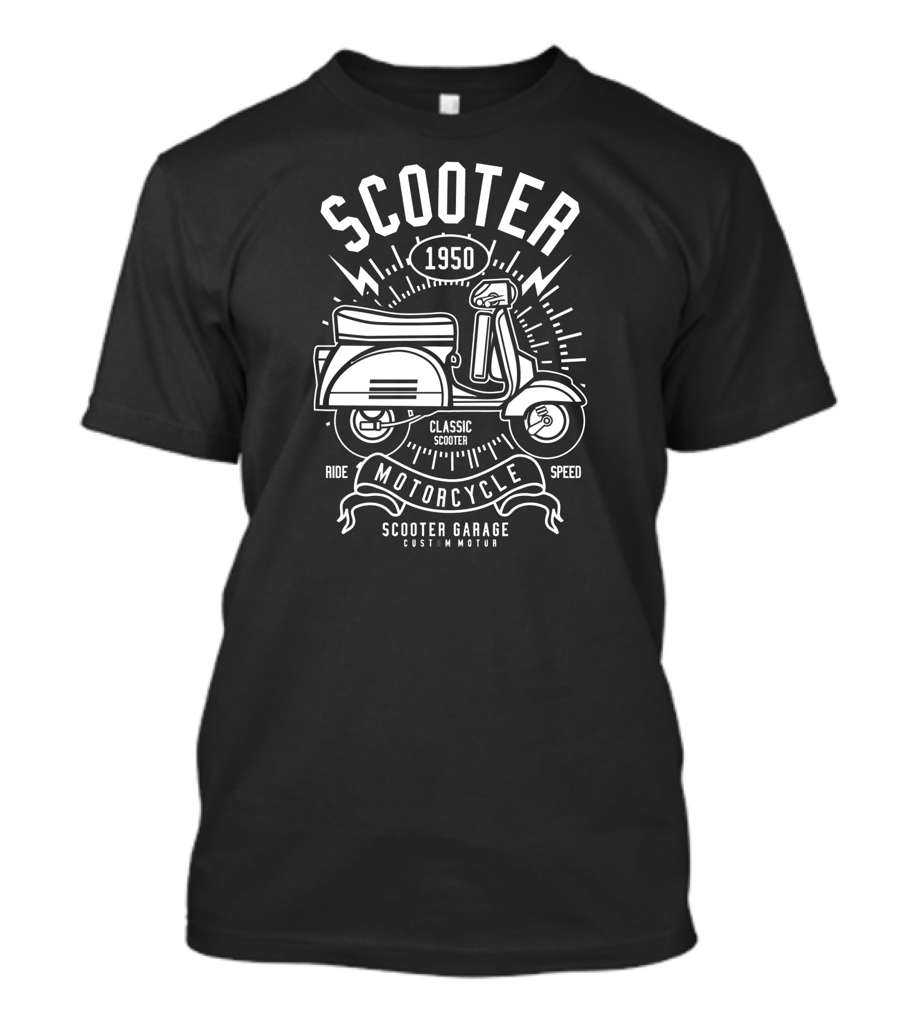 Scooter Classic Motorcycle Ride Speed 1950 Scooter Garage Custom Motob T-Shirt