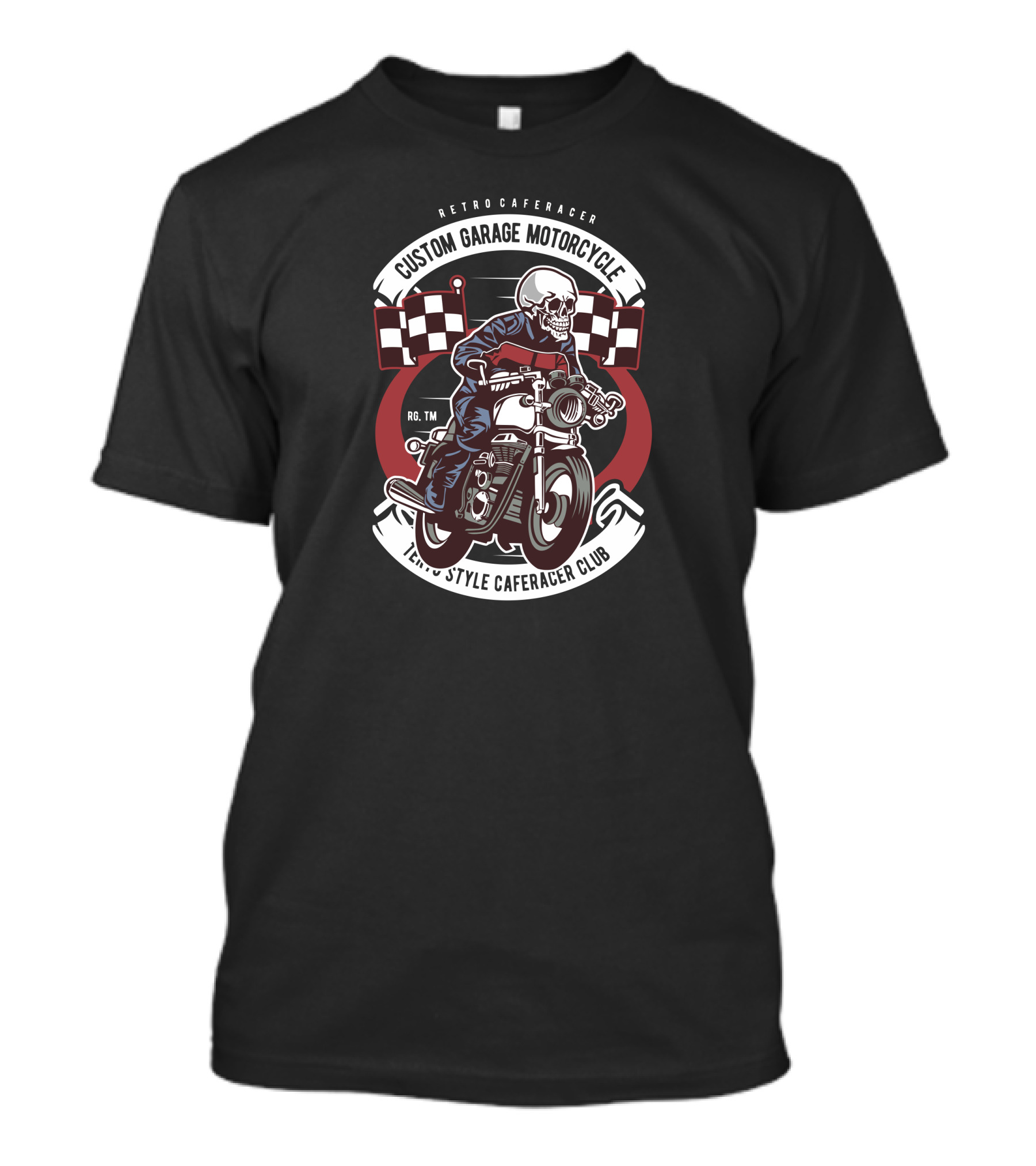 RETRO CAFERACER CUSTOM GARAGE MOTORCYCLE SKULL TEXAS STYLE CAFERACER CLUB T-Shirt