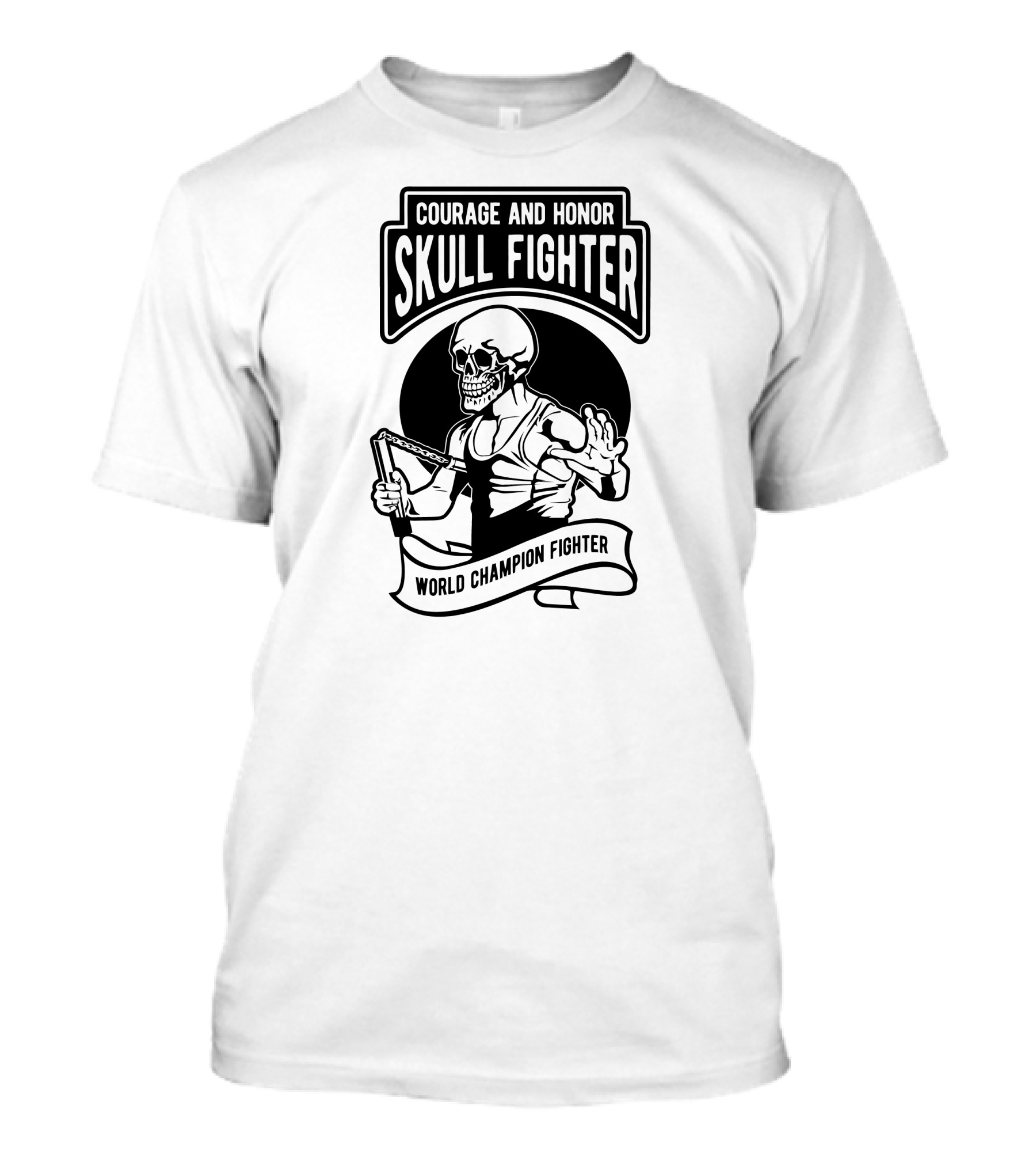 Courage And Honor Skull Fighter World Champion Fighter T-Shirt