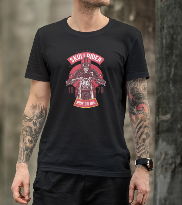 AUTHENTIC RACER SKULL RIDER RIDE OR DIE 1978 T-Shirt