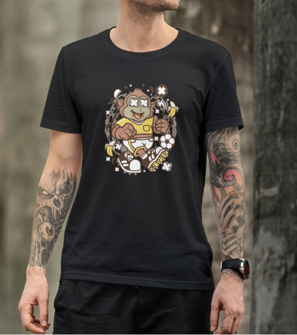 Soccer Monkey With Bananas And Soccer Ball T-Shirt