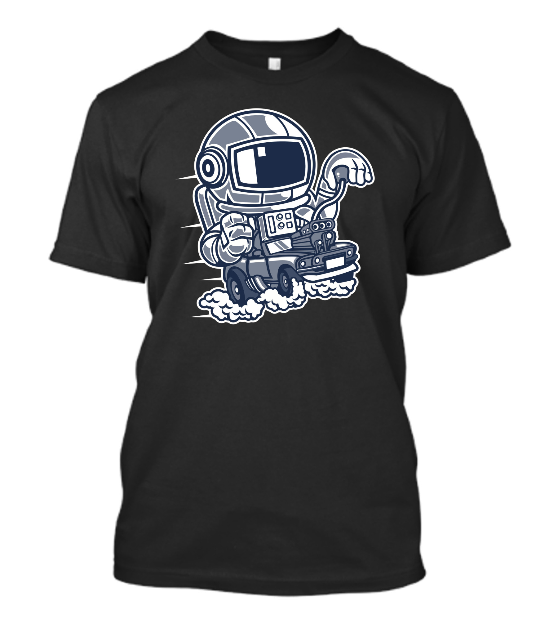 Astronaut Driving Space Car With Turbo Exhaust T-Shirt
