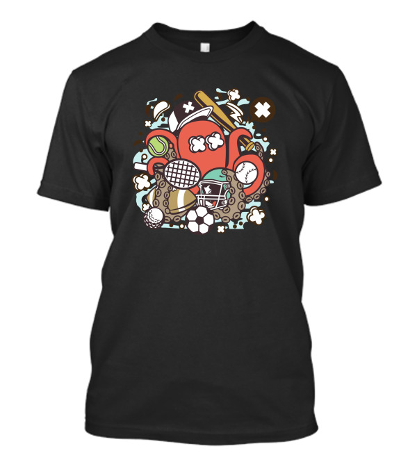 Sports Octopus Baseball Soccer Tennis Football Golf Basketball Delight T-Shirt