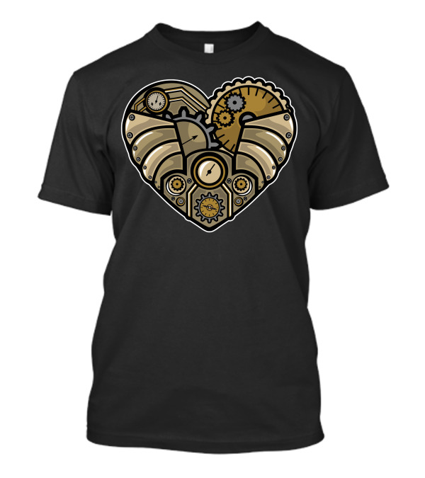 Steampunk Heart Clockwork Gears And Cogs T-Shirt
