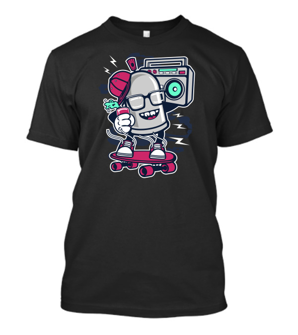 Street Bomber Boombox Skateboard Vibes T-Shirt