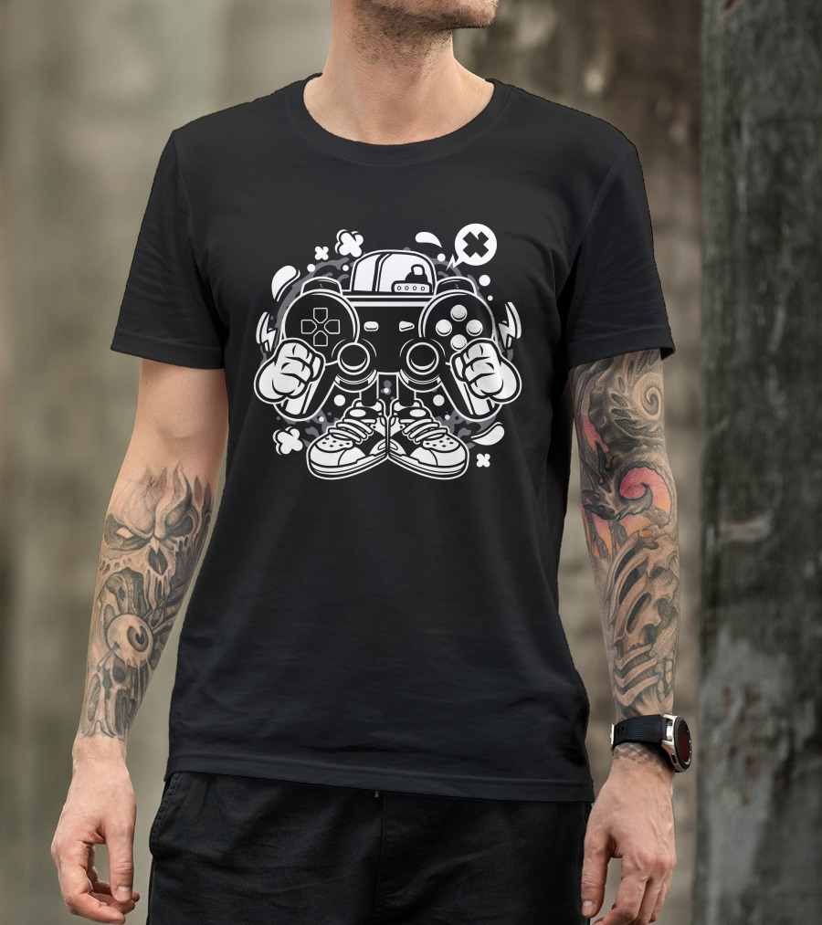 Street Gamer Joystick Sneakers Animation T-Shirt