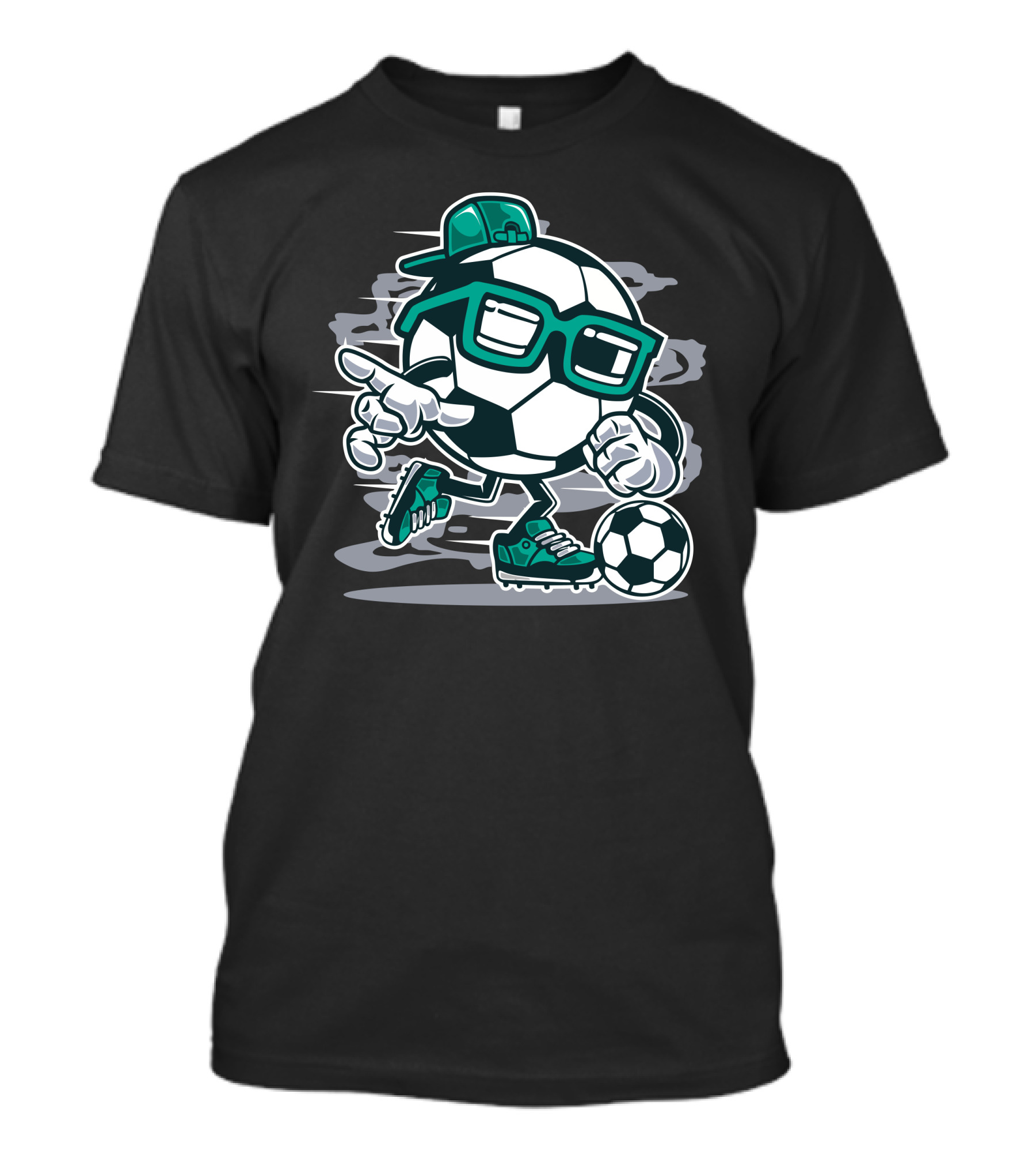 Street Soccer Cool Ball Character With Cap And Glasses T-Shirt