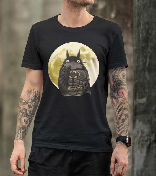 Totoro Batman Moon Crossover T-Shirt
