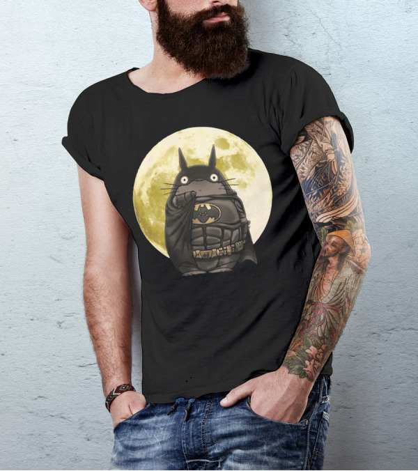 Totoro Batman Moon Crossover T-Shirt
