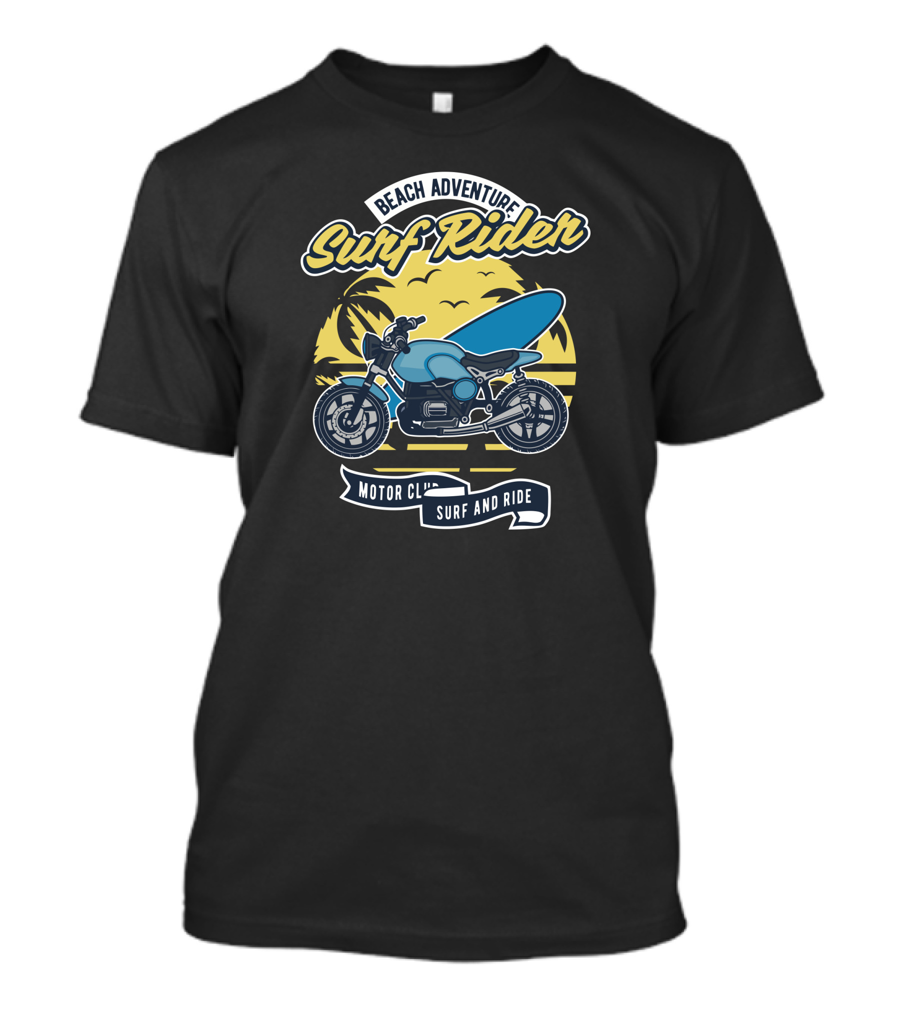 Beach Adventure Surf Rider Motor Club Surf And Ride T-Shirt