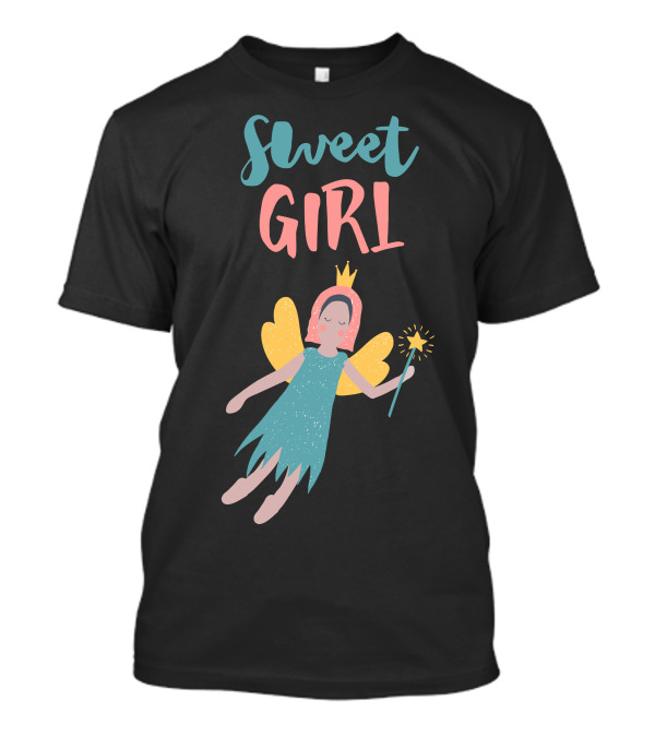 Sweet Girl Enchanted Fairy With Wand And Crown T-Shirt