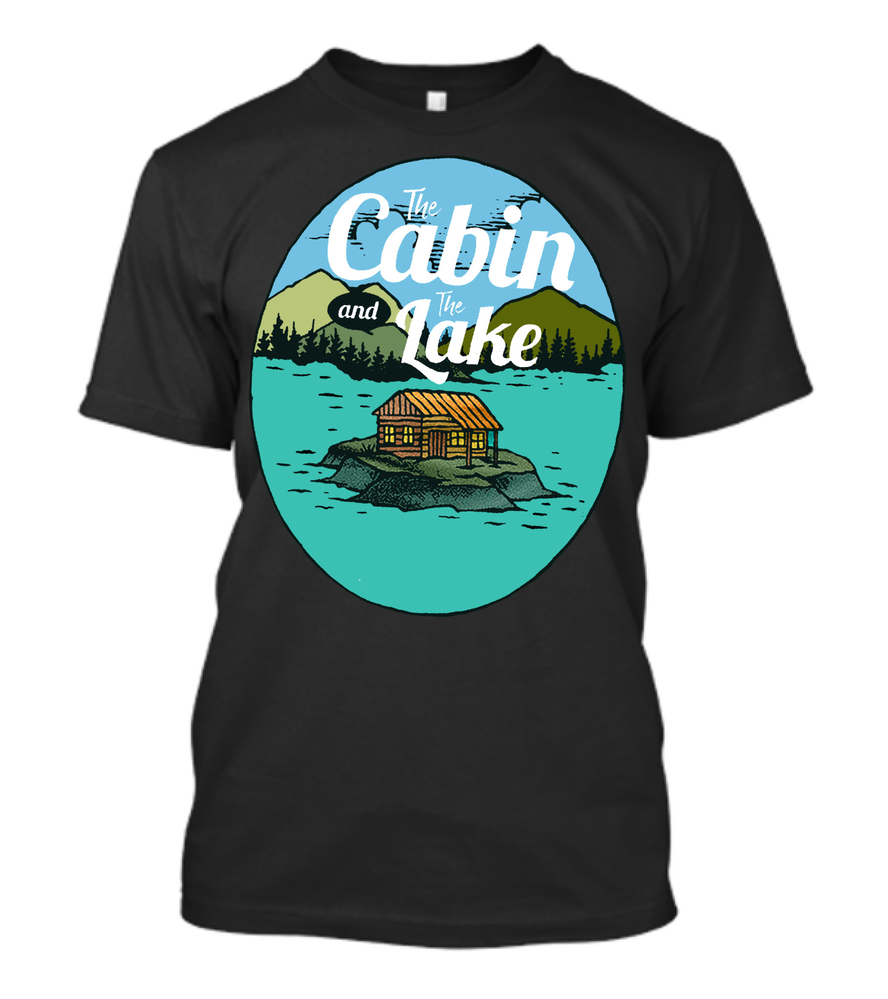 The Cabin And The Lake Woodland Retreat On Scenic Island T-Shirt