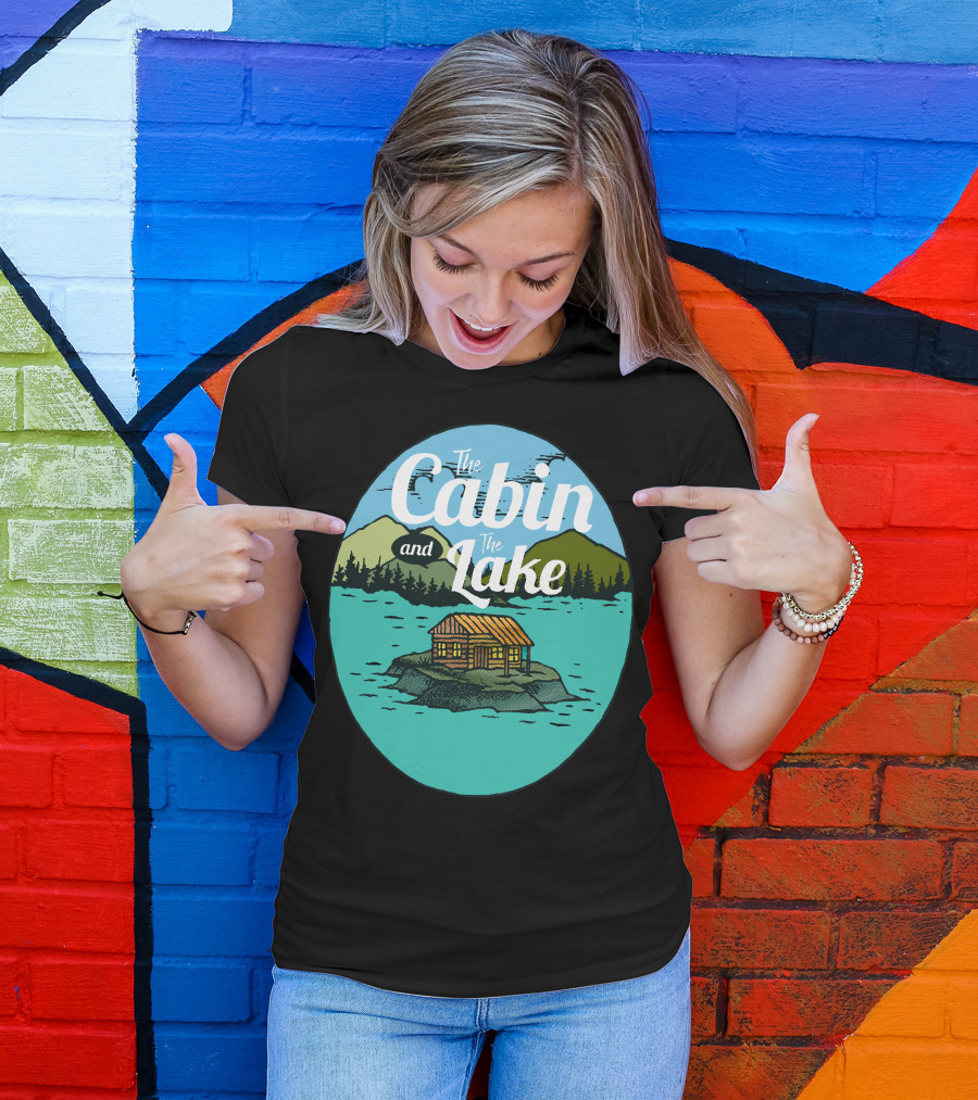 The Cabin And The Lake Woodland Retreat On Scenic Island T-Shirt