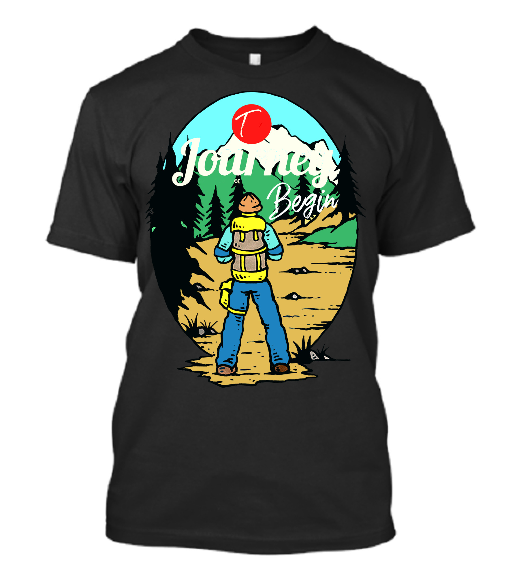 Journey Begins To The North Mountain Adventure T-Shirt