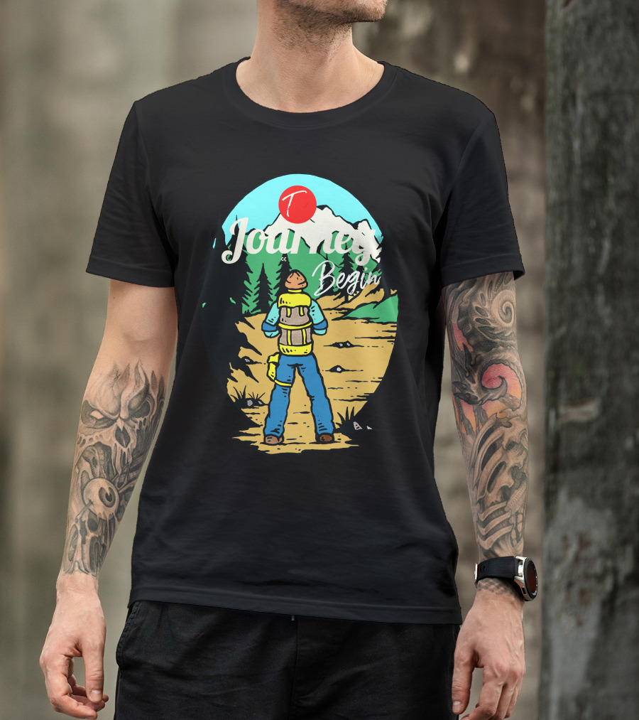 Journey Begins To The North Mountain Adventure T-Shirt
