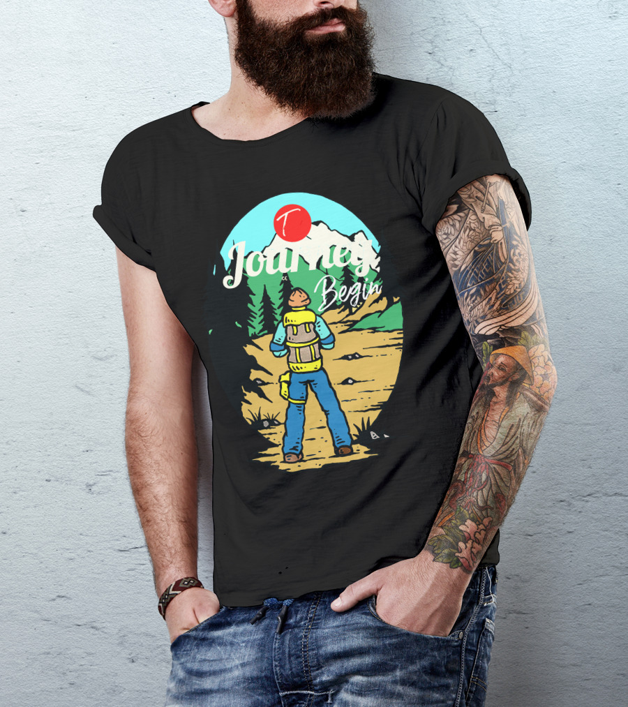 Journey Begins To The North Mountain Adventure T-Shirt